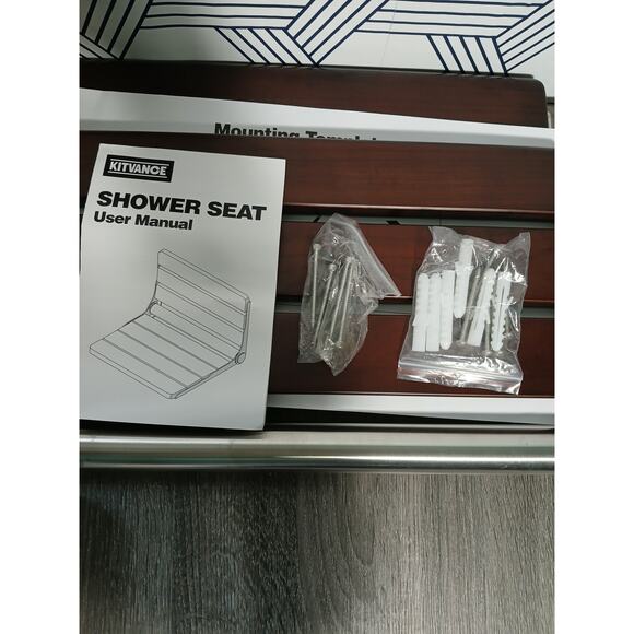 Kitvance Teak Folding Shower Seat NIB - Picture 5 of 5
